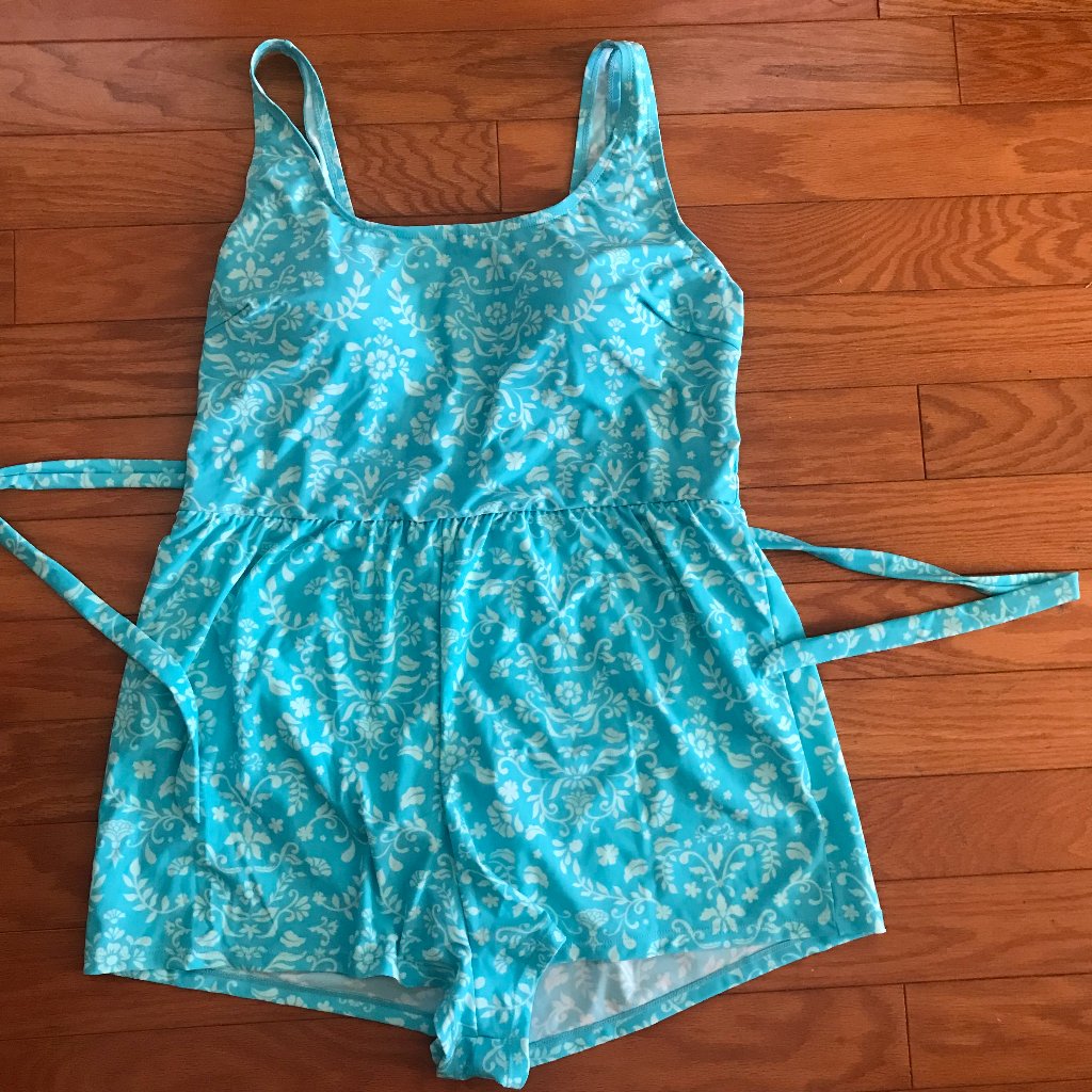 Blair: Blue/Turquoise And White One Piece Suimsuit Size 18w